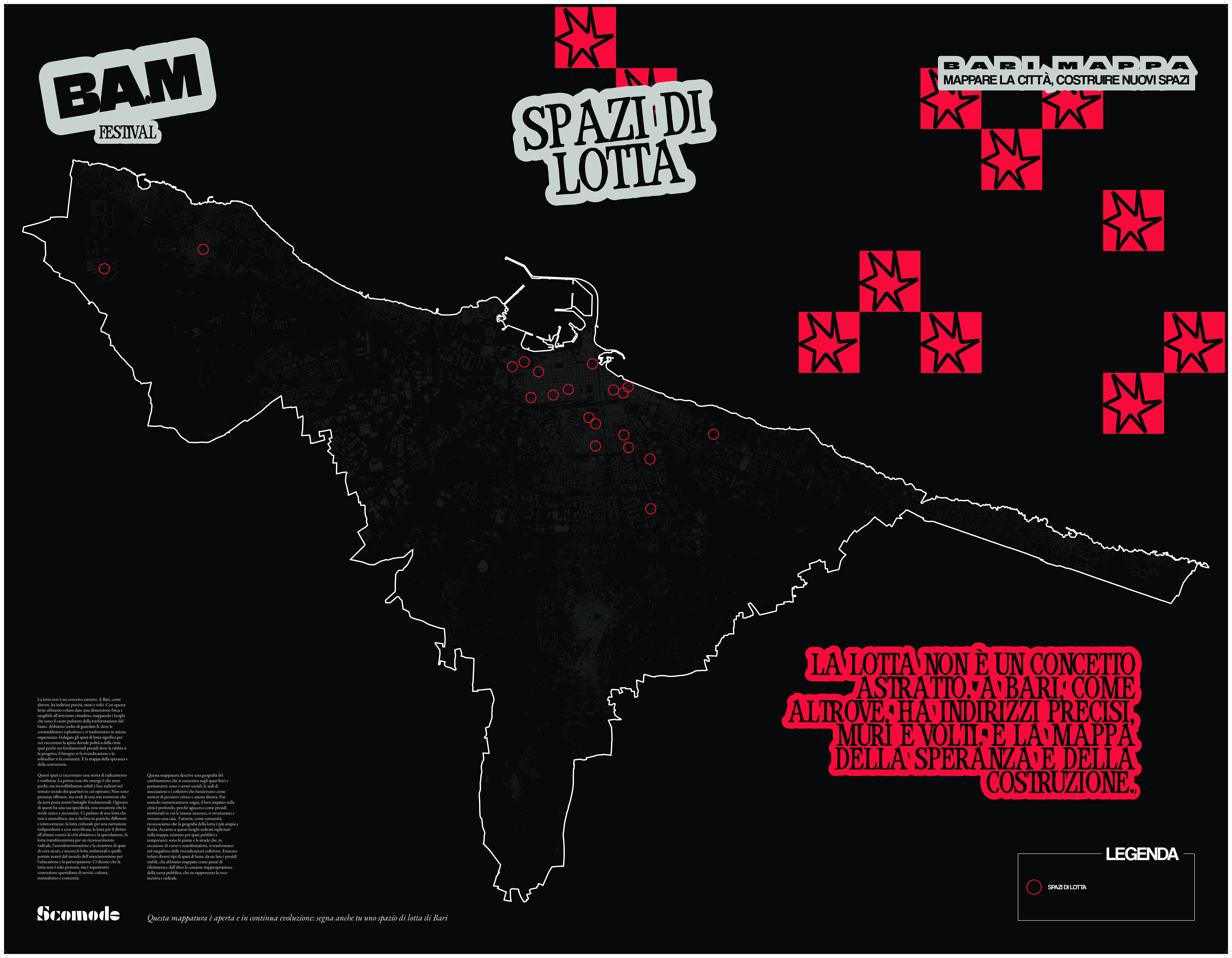 Social Struggle Spaces in Bari Map
